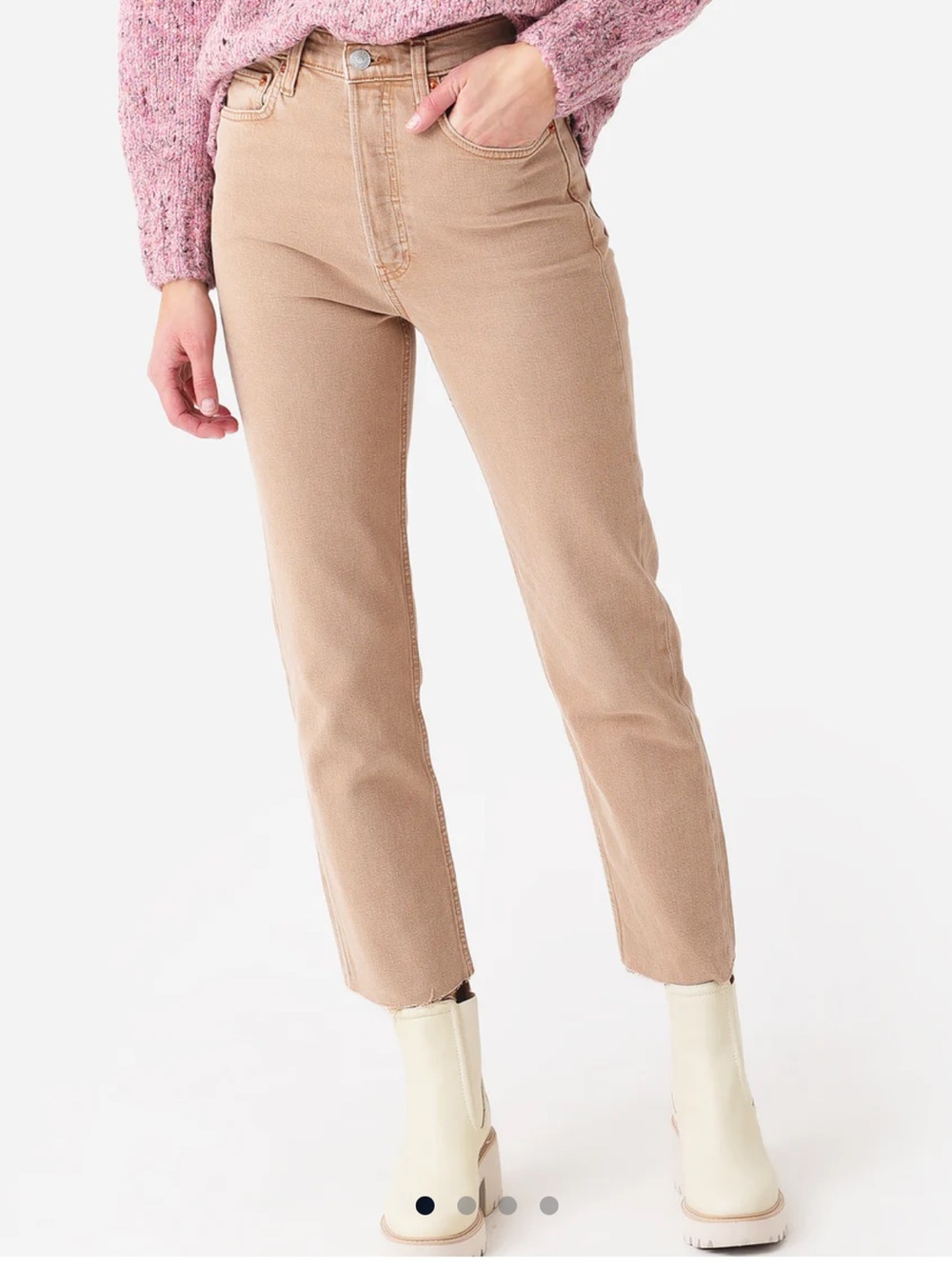 Re/Done Women's 70's Ultra High Rise‎ Stove Pipe Straight Leg